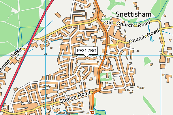 PE31 7RG map - OS VectorMap District (Ordnance Survey)