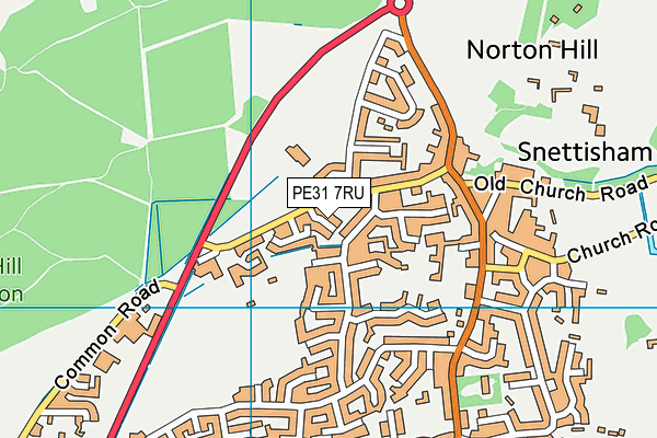 PE31 7RU map - OS VectorMap District (Ordnance Survey)