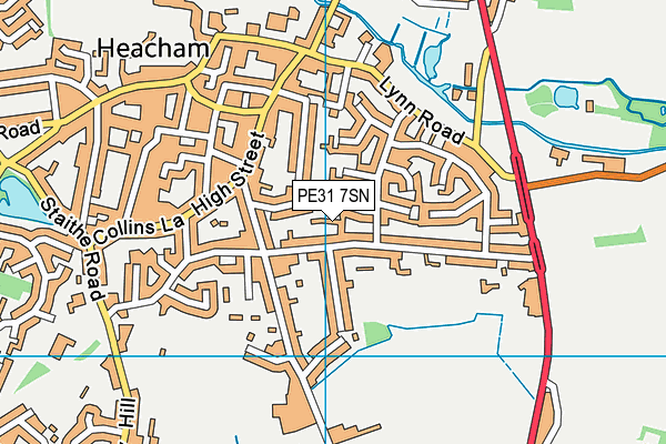 PE31 7SN map - OS VectorMap District (Ordnance Survey)