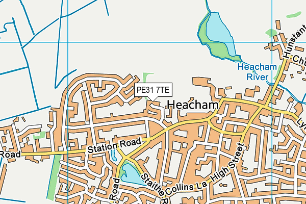 PE31 7TE map - OS VectorMap District (Ordnance Survey)