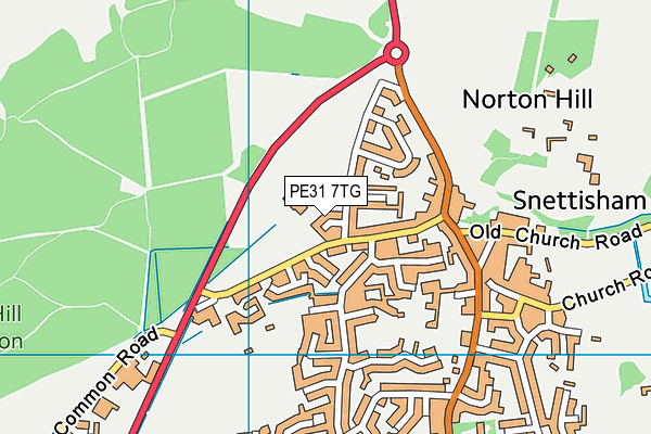 PE31 7TG map - OS VectorMap District (Ordnance Survey)