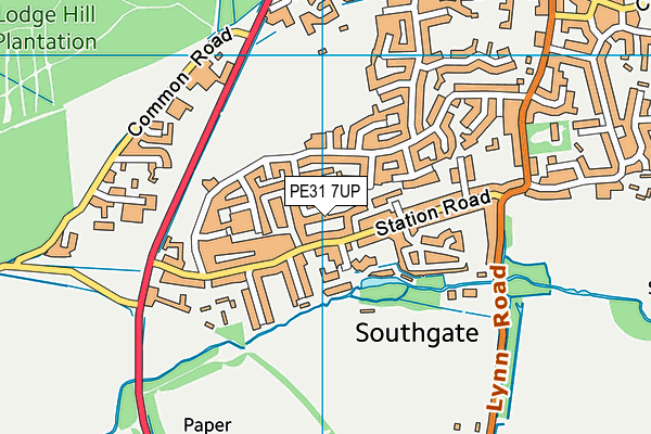 PE31 7UP map - OS VectorMap District (Ordnance Survey)