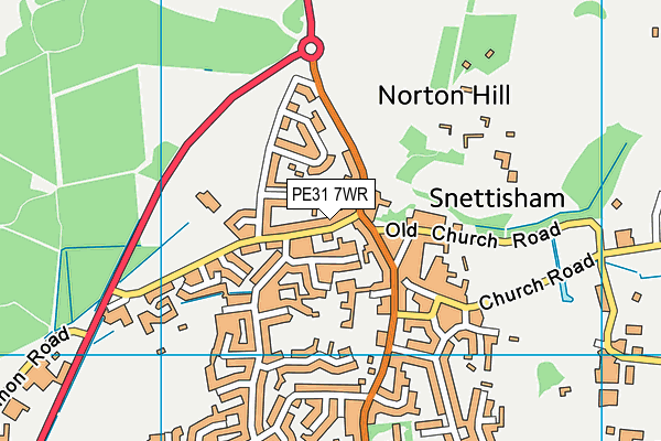 PE31 7WR map - OS VectorMap District (Ordnance Survey)