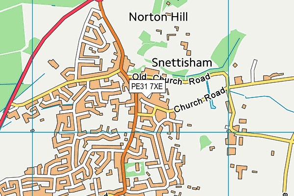 PE31 7XE map - OS VectorMap District (Ordnance Survey)