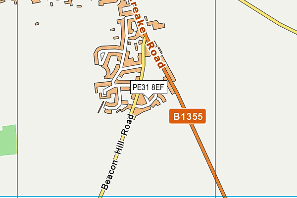 PE31 8EF map - OS VectorMap District (Ordnance Survey)