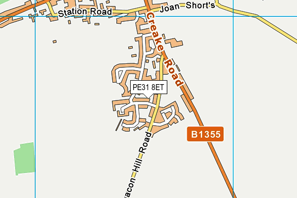 PE31 8ET map - OS VectorMap District (Ordnance Survey)