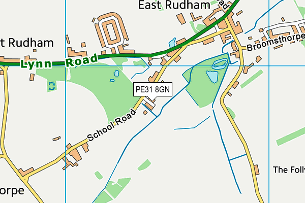 East Rudham Playing Field map (PE31 8GN) - OS VectorMap District (Ordnance Survey)