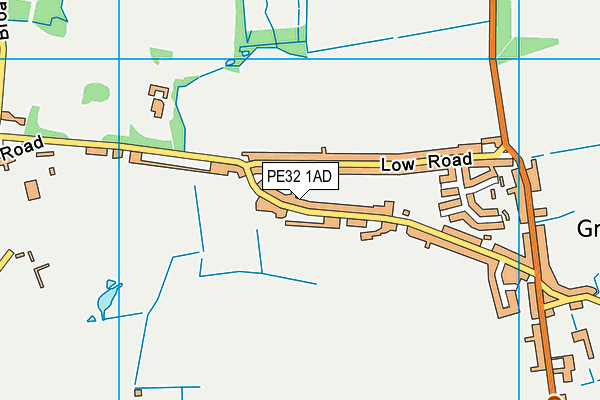PE32 1AD map - OS VectorMap District (Ordnance Survey)