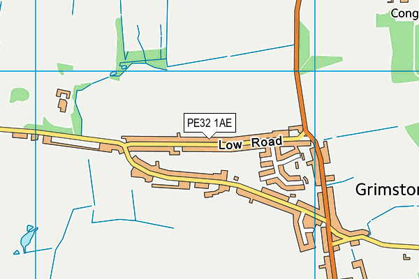 Grimston Cricket Club map (PE32 1AE) - OS VectorMap District (Ordnance Survey)