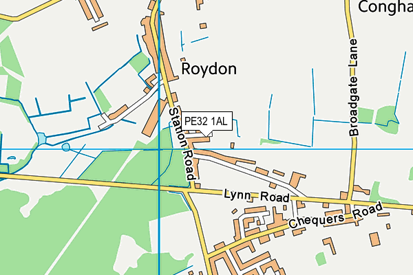 PE32 1AL map - OS VectorMap District (Ordnance Survey)