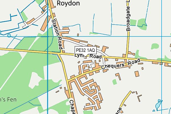 PE32 1AQ map - OS VectorMap District (Ordnance Survey)