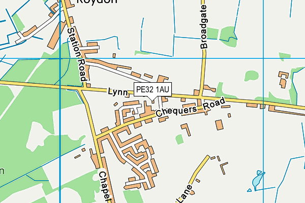 PE32 1AU map - OS VectorMap District (Ordnance Survey)