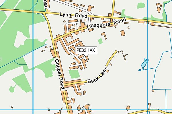 PE32 1AX map - OS VectorMap District (Ordnance Survey)