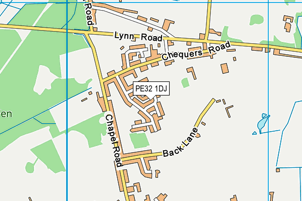 PE32 1DJ map - OS VectorMap District (Ordnance Survey)