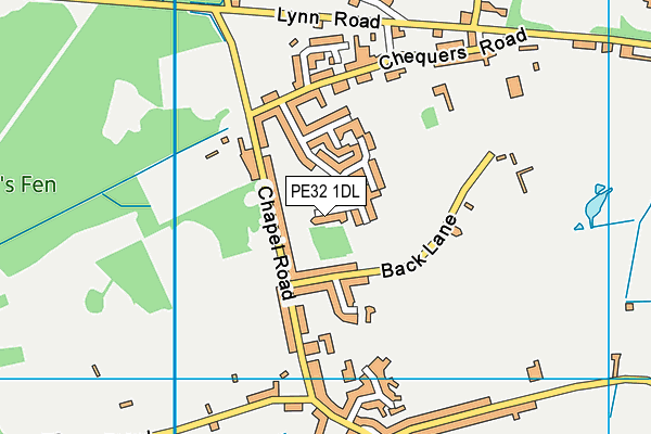 PE32 1DL map - OS VectorMap District (Ordnance Survey)