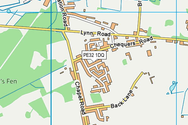 PE32 1DQ map - OS VectorMap District (Ordnance Survey)