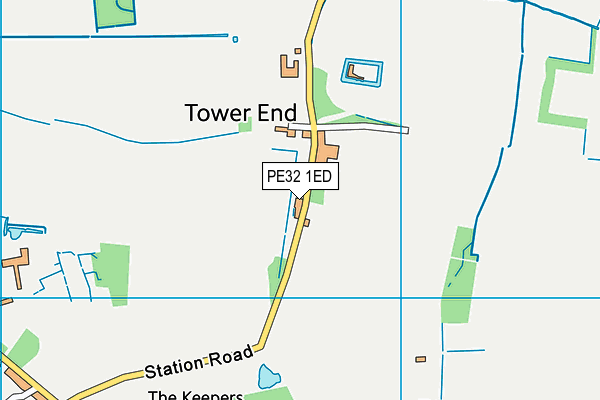 PE32 1ED map - OS VectorMap District (Ordnance Survey)