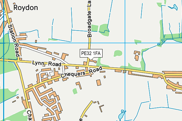 PE32 1FA map - OS VectorMap District (Ordnance Survey)