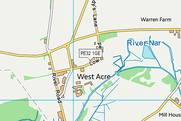 PE32 1GE map - OS VectorMap District (Ordnance Survey)