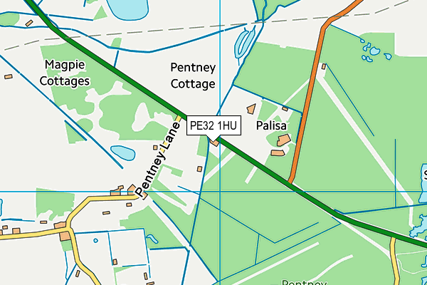 PE32 1HU map - OS VectorMap District (Ordnance Survey)