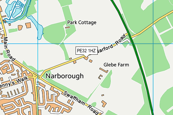 PE32 1HZ map - OS VectorMap District (Ordnance Survey)