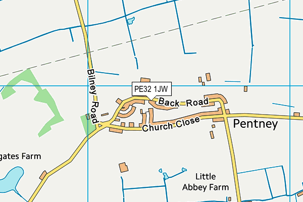 PE32 1JW map - OS VectorMap District (Ordnance Survey)