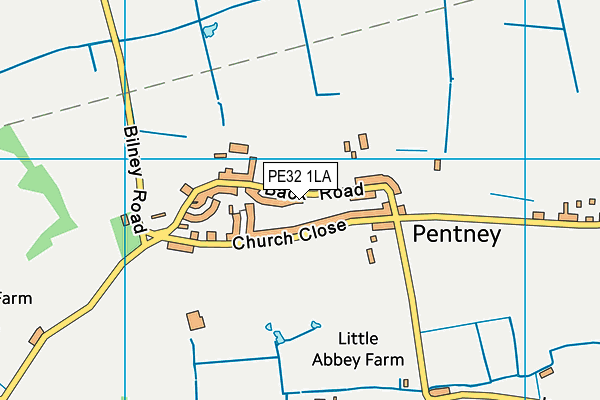 PE32 1LA map - OS VectorMap District (Ordnance Survey)