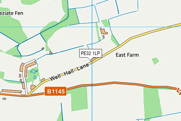 PE32 1LP map - OS VectorMap District (Ordnance Survey)