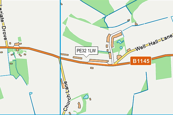 PE32 1LW map - OS VectorMap District (Ordnance Survey)