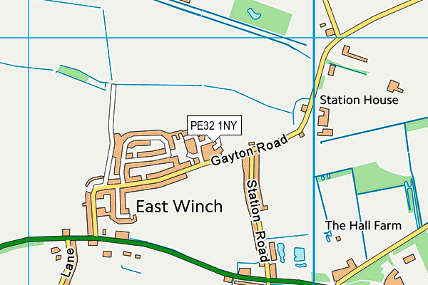 PE32 1NY map - OS VectorMap District (Ordnance Survey)