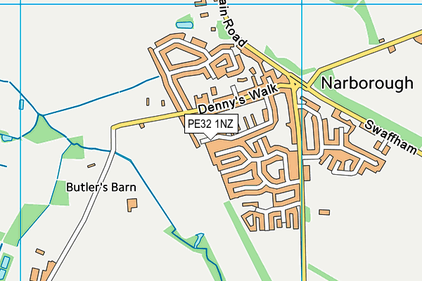 PE32 1NZ map - OS VectorMap District (Ordnance Survey)