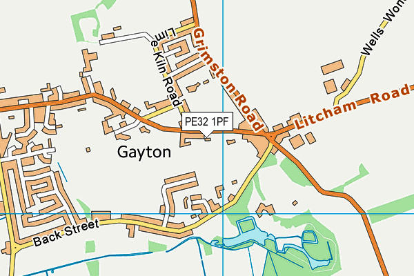 PE32 1PF map - OS VectorMap District (Ordnance Survey)