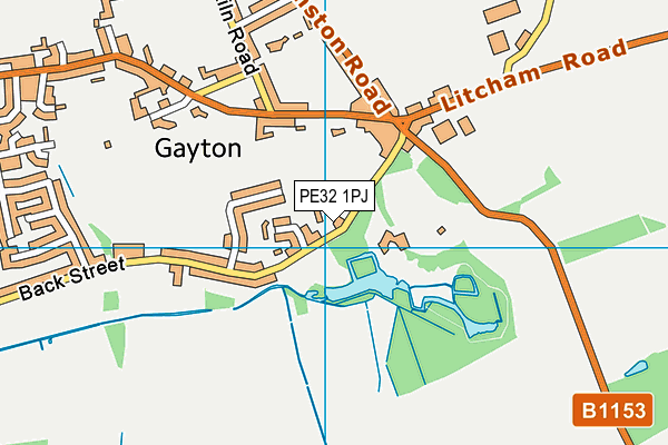 PE32 1PJ map - OS VectorMap District (Ordnance Survey)