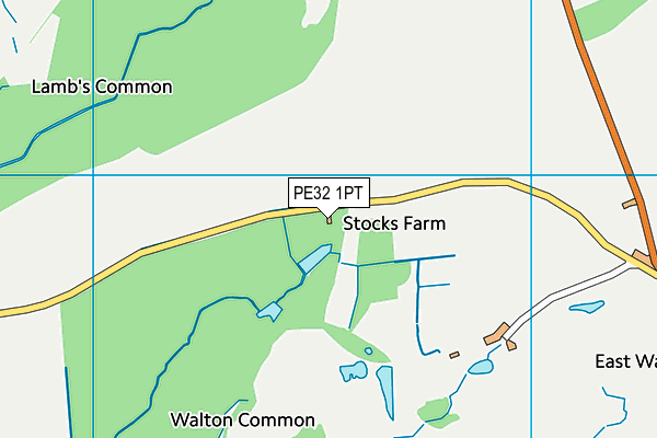 PE32 1PT map - OS VectorMap District (Ordnance Survey)