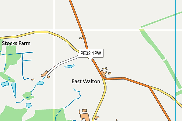 PE32 1PW map - OS VectorMap District (Ordnance Survey)