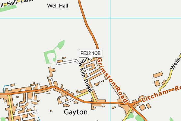 PE32 1QB map - OS VectorMap District (Ordnance Survey)