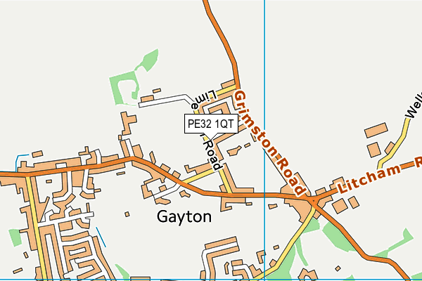 Gayton Playing Field map (PE32 1QT) - OS VectorMap District (Ordnance Survey)