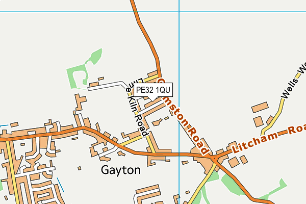 PE32 1QU map - OS VectorMap District (Ordnance Survey)