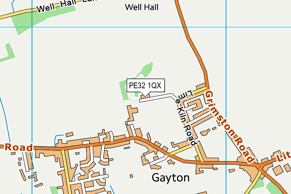 PE32 1QX map - OS VectorMap District (Ordnance Survey)