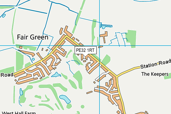 PE32 1RT map - OS VectorMap District (Ordnance Survey)
