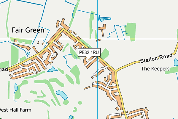 PE32 1RU map - OS VectorMap District (Ordnance Survey)