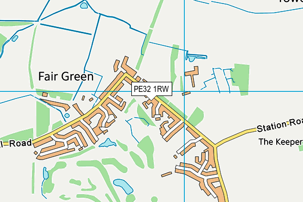 PE32 1RW map - OS VectorMap District (Ordnance Survey)