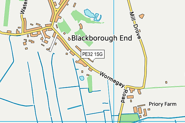 PE32 1SG map - OS VectorMap District (Ordnance Survey)