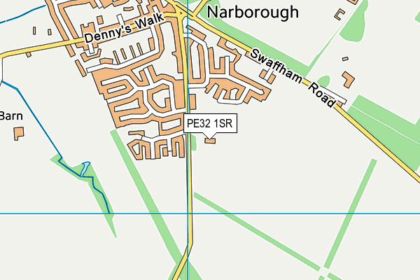 Narborough Community Centre map (PE32 1SR) - OS VectorMap District (Ordnance Survey)