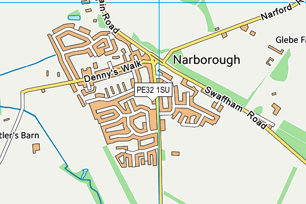 PE32 1SU map - OS VectorMap District (Ordnance Survey)