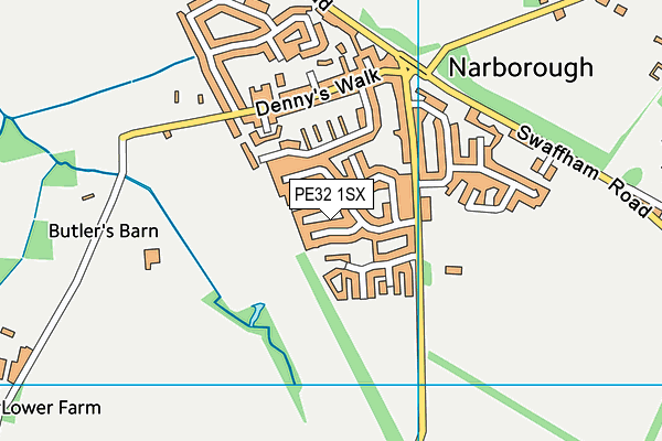 PE32 1SX map - OS VectorMap District (Ordnance Survey)