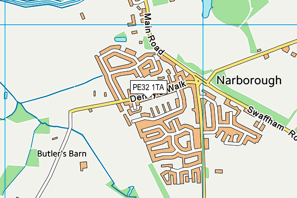 Narborough Church of England Primary Academy map (PE32 1TA) - OS VectorMap District (Ordnance Survey)
