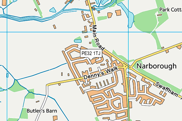 PE32 1TJ map - OS VectorMap District (Ordnance Survey)