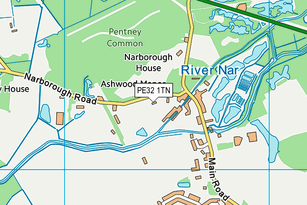 PE32 1TN map - OS VectorMap District (Ordnance Survey)