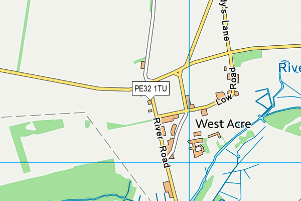 PE32 1TU map - OS VectorMap District (Ordnance Survey)